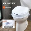 VEVOR Raised Toilet Seat, 4" Height Raised, 300 lbs Weight Capacity, Universal Toilet Seat Riser, Screw Rod Locking, with Toilet Seat, for Elderly, Ha