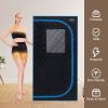 Portable Black Full Size Steam Sauna tent–Personal Home Spa, with Steam Generator, Remote Control, Foldable Chair, PVC pipes. Easy to Install,fast hea