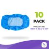 Blue Disposable Massage Table Sheets, 82.6 x 35.4 x 7.8 Inches. Pack of 10 Disposable Bed Sheets for Massage Table with Elastic Band. Waterproof CPE T