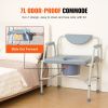 Bedside Commode with Drop-Down Arms and Detachable Backrest
