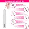 Portable Cordless Electric Nail Drill Kit Charging Base With UV Nail Dryer 6Pcs Nail Drill Bits 5Speeds Direction Control Timer Setting For Acrylic Ge