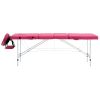 4-Zone Foldable Massage Table – Aluminum Frame (Pink)