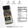 Pride of India – Black Pepper Ground – Ideal for Gourmet Dishes/ Soups/ Stews/ Rubs – Fresh & Preservatives Free – Warming Spice – Easy to Use – 1.65