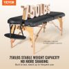 VEVOR Professional Wide Massage Table 30" W, Heavy Duty Folding Massage Table, 8-Level Height Adjustable Facial Salon Tattoo Bed, Portable Spa Table w