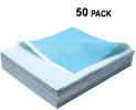Disposable Stretcher Sheets 40 X 72. Pack of 50 Disposable Bed Sheets 40x72 Blue Bed Covers Tissue/Poly Table Sheets for Hospitals, Salons, Spa Clubs,