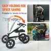 VEVOR Folding Knee Scooter, Aluminum Steerable Knee Walker with Height-Adjustable Handlebar & Knee Pad, 12" All-Terrain Wheels, Dual Brakes, Leg Recov