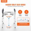 VEVOR Raised Toilet Seat, 7-Position Height Adjustment 19.3" - 25.2", 350lbs Weight Capacity, with Comfort Padded Aluminum Frame, Universal Toilet Sea