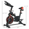 Exercise Bike, Flywheel Indoor Stationary Bike, Adjustable Height & Resistance, with LCD Monitor, Pedal Cage and Shelf Tray, 264 lbs Weight Capacity,