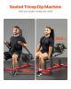 Seated Dip Machine, Tricep Bicep Press Down Machine with Cable Bar, Adjustable Seat, and Backrest, Exercise Equipment for Chest Training