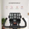 Exercise Bike, Flywheel Indoor Stationary Bike, Adjustable Height & Resistance, with LCD Monitor, Pedal Cage and Shelf Tray, 264 lbs Weight Capacity,