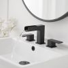 8 in. Widespread Double Handle Black Bathroom Faucet Set 3 Holes Vanity Sink With Metal Drain In Matte Black