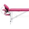 2-Zone Foldable Massage Table – Aluminum Frame (Pink)