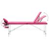 4-Zone Foldable Massage Table – Aluminum Frame (Pink)