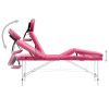 4-Zone Foldable Massage Table – Aluminum Frame (Pink)