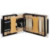 4-Zone Foldable Massage Table – Wood Frame (Black & White)
