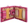 2-Zone Foldable Massage Table – Wood Frame (Pink)