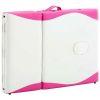 4-Zone Foldable Massage Table – Wood Frame (White & Pink)
