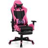 PU Leather Gaming Chair with USB Massage & Footrest