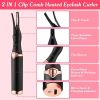 USB Rechargeable Heated Eyelash Curler & Lash Comb with 3 Heat Settings