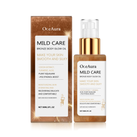 OceAura Bronze Body Glitter Oil Glitter Bronzer Rose Gold Highlighter Waterproof Moisturizing Massage (Option: 2PCS)