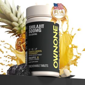 OWNONE SHILAJIT Chewable Tablets 15000MG High Content For Muscle,Energy,Strength Athletic Performance Support Pineapple Flavor 60 Tablets (Option: 5bottles)