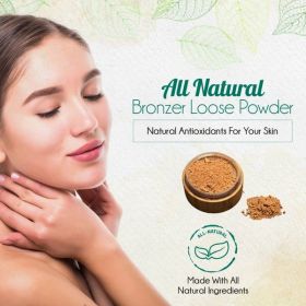 BeNat Loose Powder Bronzer – Vegan Makeup with Reusable Bamboo Case, 0.42 oz (OPTIONS: Reusable bamboo case -0.42 oz)