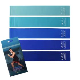 5pcs/set Different Stretch Band; Resistance Tape For Exercise Workout Fitness (Color: Gradient blue)
