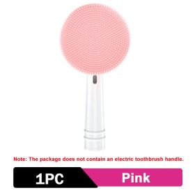 Facial Cleansing Brush Head Attachment- Waterproof Silicone Face, Spin Brush for Deep Cleaning, Exfoliating & Massaging (Color: 1pc Pink)