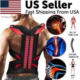 Adjustable Posture Corrector Low Back Support Shoulder Brace Belt For Men Women (Brace Size: M)