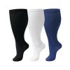 3 pairs of extra-large nylon compression socks, comfortable and snug, with wide calves and knee-high support, ideal as compression gear for cycling