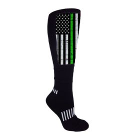 Block Deadlift Socks – Knee-High Performance Protection for Strength Training & Sports (Color: Mexican American Flag, size: 1-Pack)