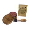 Refillable Loose Powder Blush Set – Natural Mineral Blush with Bamboo Container & Kabuki Brush