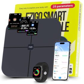 25 Metrics EziGo White Digital Bathroom Smart Scale with BMI, Body Fat, Muscle Mass, Bluetooth, Apple Health Compatible Scales, Digital Weight Composi (Color: Dark Navy)