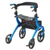 VEVOR Folding Rollator Walker for Seniors and Adults, Lightweight Aluminum Rolling Walker with Seat and Adjustable Handle, 4-Wheel Outdoor Mobility Wa