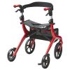 VEVOR Folding Rollator Walker for Seniors and Adults, Lightweight Aluminum Rolling Walker with Seat and Adjustable Handle, 4-Wheel Outdoor Mobility Wa