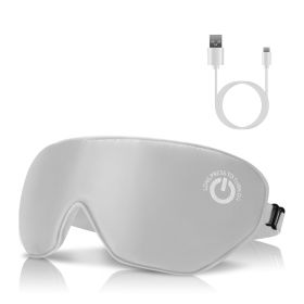 Cordless Heated Silk Eye Mask, Sleep Eye Compress Mask For Dry Eyes (Color: Grey)