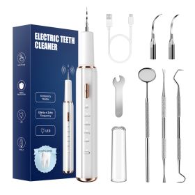 Cross-border delivery of ultrasonic dental cleaners for tartar and plaque removal, electric water flosser, crescent-shaped ultrasonic teeth cleaner (Color: White)