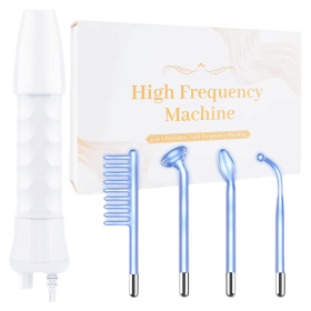 4-in-1 High Frequency Facial Wand – Portable Skin Rejuvenation Device for Acne, Wrinkles & Firming (Color: MRY-BLUE)