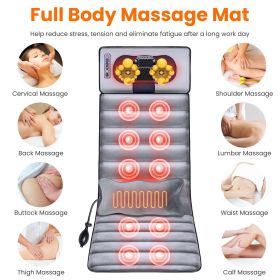 Full Body Electric Massage Mat w/ Heat Vibration (Color: Grey)