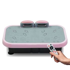 Vibration Plate Fitness Platform with handle Whole Body Exercise Machine with 120 Speed Levels, Lymphatic Drainage, Fat Burning, and Weight Loss (Main Color: Pink, Main Material: Rubber)