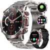 Smart Watch for Men, 1.43" AMOLED HD Full Touch Screen, 100+ Sports Modes, Answer Calls Wirelessly, Fitness Tracker Pedometer Customizable Faces
