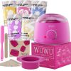 WUWUVISTA Waxing Kit 19 items, Hair Removal Hard Wax Kit with Wax Machine&Wax Beans for Face/Brazilian/Full Body/Bikini/Sensitive Skin