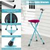 Lightweight Adjustable Folding Cane With Seat & Light
