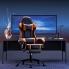 PU Leather Gaming Chair with Footrest, 360°Swivel Adjustable Lumbar Pillow, Comfortable Computer Chair