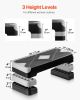 Aerobic Exercise Step Platform, 28-Inch Workout Aerobic Stepper, Height Adjustable Fitness Training Step Deck Trainer with 4 Risers, Non-Slip Surface