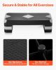 Aerobic Exercise Step Platform, 28-Inch Workout Aerobic Stepper, Height Adjustable Fitness Training Step Deck Trainer with 4 Risers, Non-Slip Surface