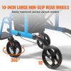 VEVOR 2 in 1 Rollator Walker & Transport Chair for Seniors, Folding Rolling Walker Wheelchair Combo & Footrests, Lightweight Aluminum Mobility Walker