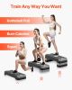 Aerobic Exercise Step Platform, 28-Inch Workout Aerobic Stepper, Height Adjustable Fitness Training Step Deck Trainer with 4 Risers, Non-Slip Surface