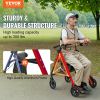 VEVOR Rollator Walker for Seniors and Adult, Lightweight Aluminum Foldable Rolling Walker with Adjustable Seat and Handle, Outdoor Mobility Rollator W
