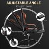PU Leather Gaming Chair with Footrest, 360°Swivel Adjustable Lumbar Pillow, Comfortable Computer Chair